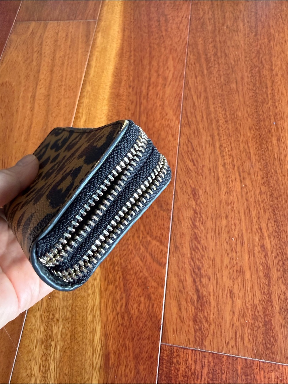 Coach Leopard Print Double-Zipper Compact Wallet - Picture 11 of 17